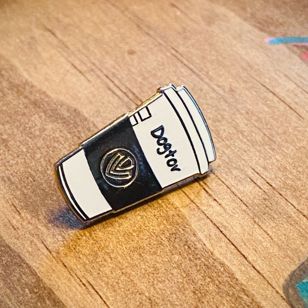 Vcoterie Dogtor Coffee Cup Enamel Pin | Silver